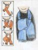 套舌结
A.围巾绕在脖子上,右边的那头在上;B.将右端从中间的空隙中穿过;C.将这段再从空隙中穿回,留一部分重叠。特别提醒如果围巾长,就把那条“舌头”拖长一些。这种打法比较适合活泼可爱的人哦!