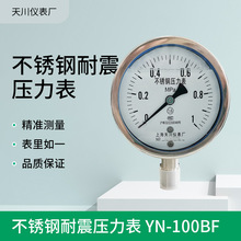不銹鋼耐震壓力表YN-100BF真空充油氧氣乙炔氨氣1.6MPa25公斤天川