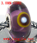 周富贵*千花琉璃饰品*镀银通管3.8MM孔trollbeads琉璃珠 TB169