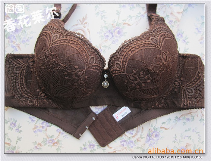 花莱尔直销 新款厚棉纯色花纹 性感<em>高贵文胸</em> 1
