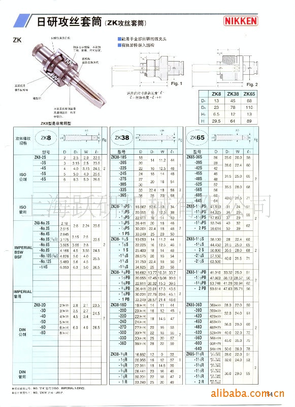供应NIKKEN日研功丝夹头