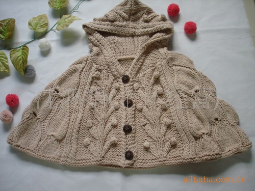 韩版新款 手工<em>毛衣斗篷</em> 毛衣披肩 带帽子披肩 8