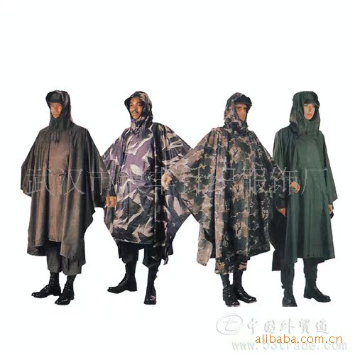 生产批发07林地迷彩雨衣,美军军用分体雨衣,带袖雨衣,劳保雨衣图片_13