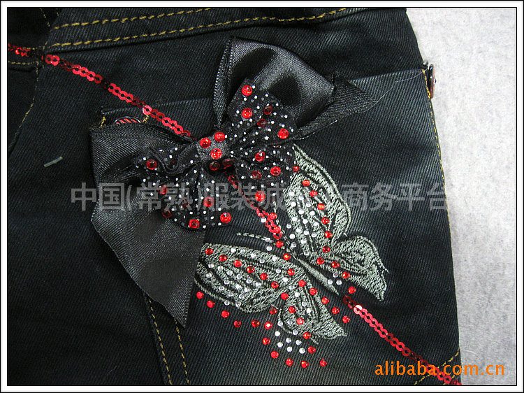 绮绮双子童裤,韩版时尚<em>女童牛仔长裤</em>,A029 47