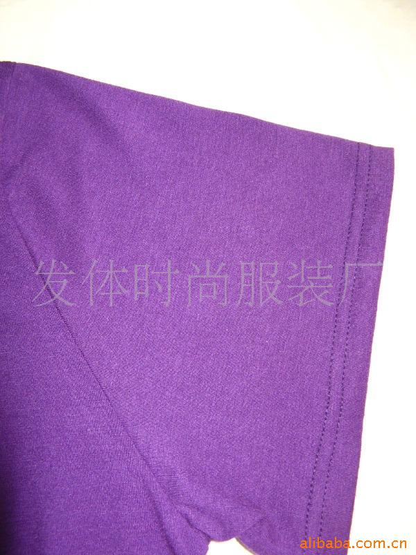 9020特大号紫色布扣圆领短袖女上衣,T恤,9020