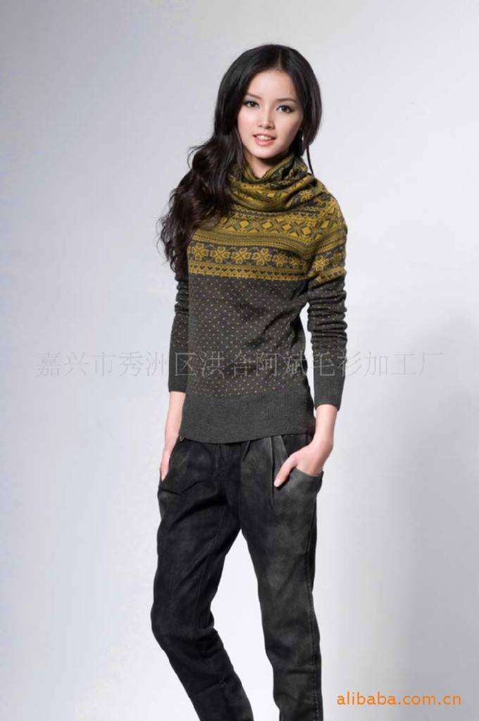 维拉 2010 冬装新款 雪花羊毛衫 羊绒衫批发–