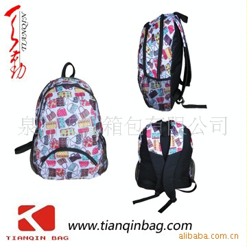 【印花布背包,双肩背包,条纹花布背包】,书包价