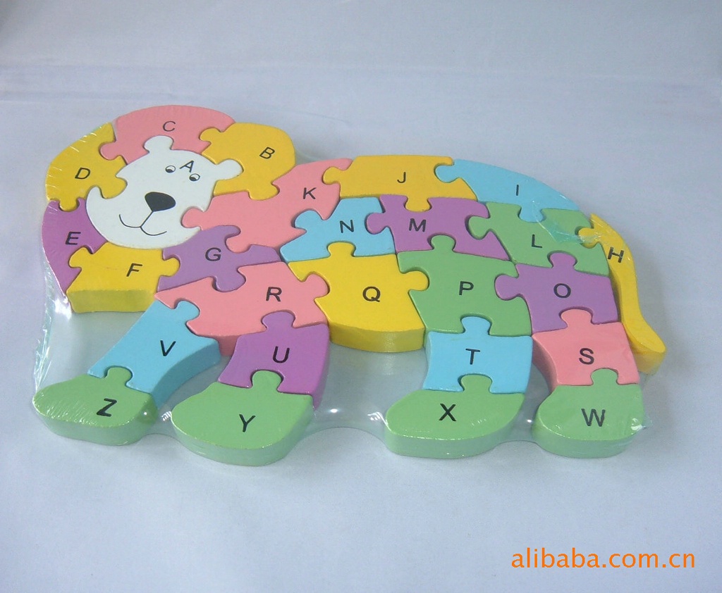 老虎拼图 字母数字拼图 智力玩具 婴幼儿教具 动手玩具 印logo