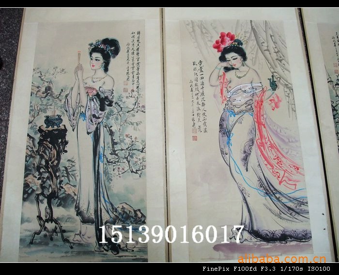 批发采购国画-批发字画 <em>张大千</em>工笔人物画 <em>四大</em>