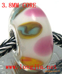 周富贵*千花琉璃饰品*镀银通管3.8MM孔trollbeads琉璃珠 TB301