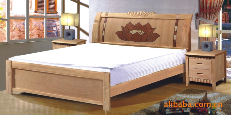 【新款现代豪华实木床具红棕色双人床1.5米21