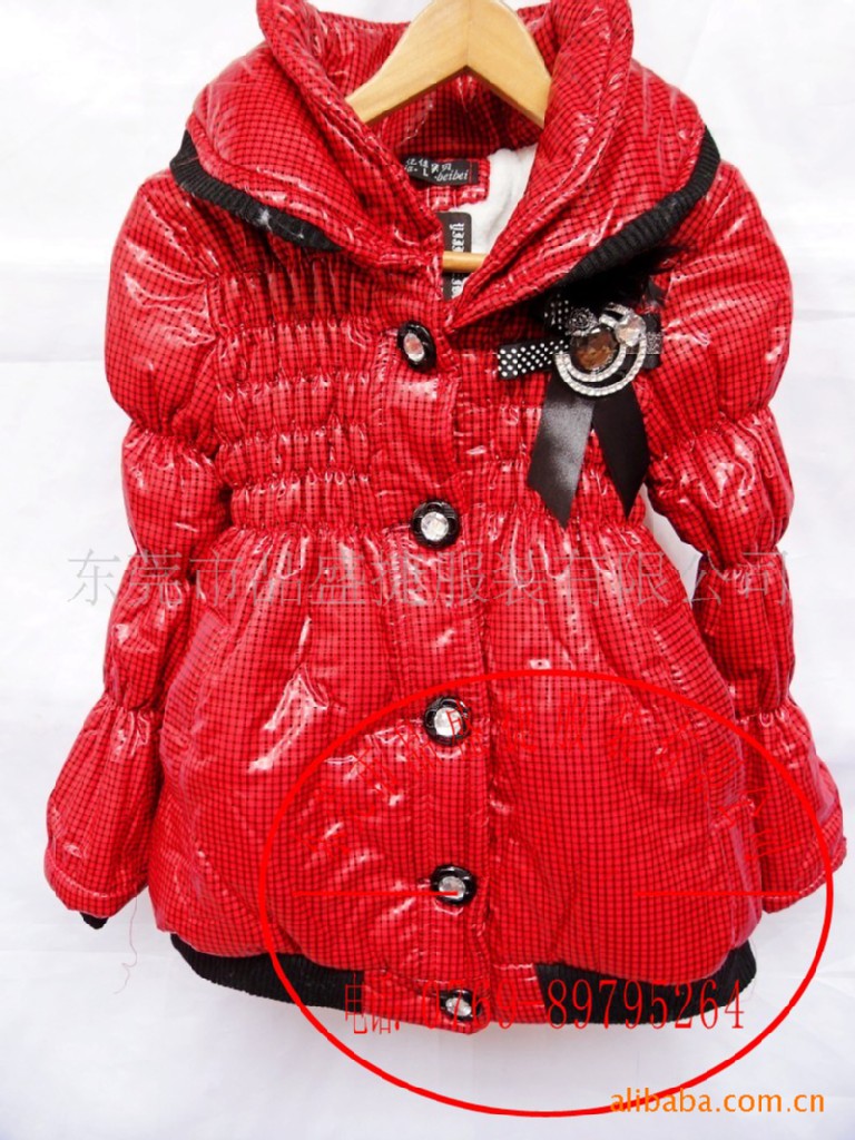 供应 新款韩版休闲时尚加厚双领女童冬季外套