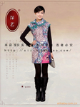 厂家批发2010新款秋冬少女时尚改良唐装夹棉旗袍#Q1085