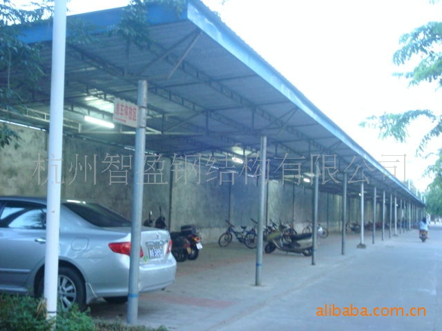 特价供应杭州钢结构车棚 固定式车棚 停车棚 雨棚 遮阳棚 彩钢棚
