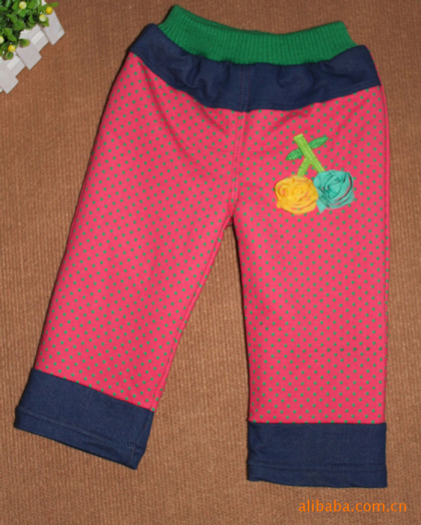 2010冬装 羽芊 儿童裤子 女童加厚 加绒针织长
