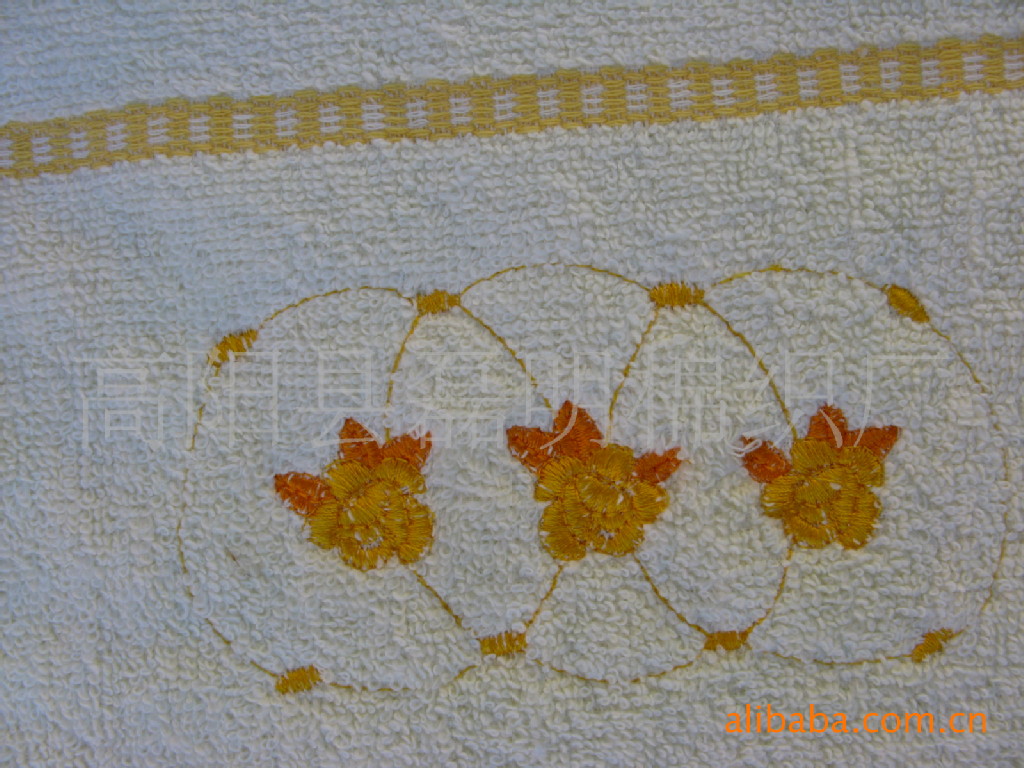 【供应优质色线断档绣花毛巾批发 广告促销礼