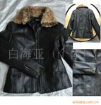 外贸高档女装皮衣 时尚女式PU皮衣 毛领