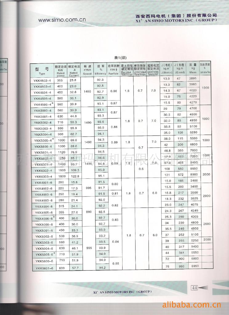 机械设备用电动机 供应ykk4504-6 315kw10kv西安西玛电机厂 三相异步