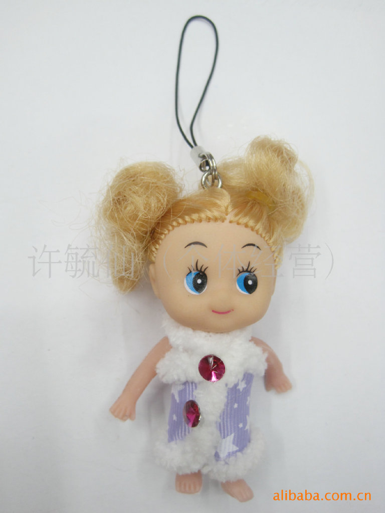 批发采购手机挂件-厂家直销长辫子<em>娃娃</em> 红<em>头发</em>