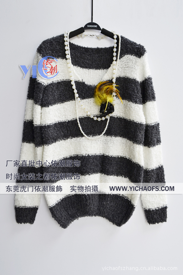 2011年最<em>新款</em>时尚条纹<em>毛衣批发市场</em>虎门黄河
