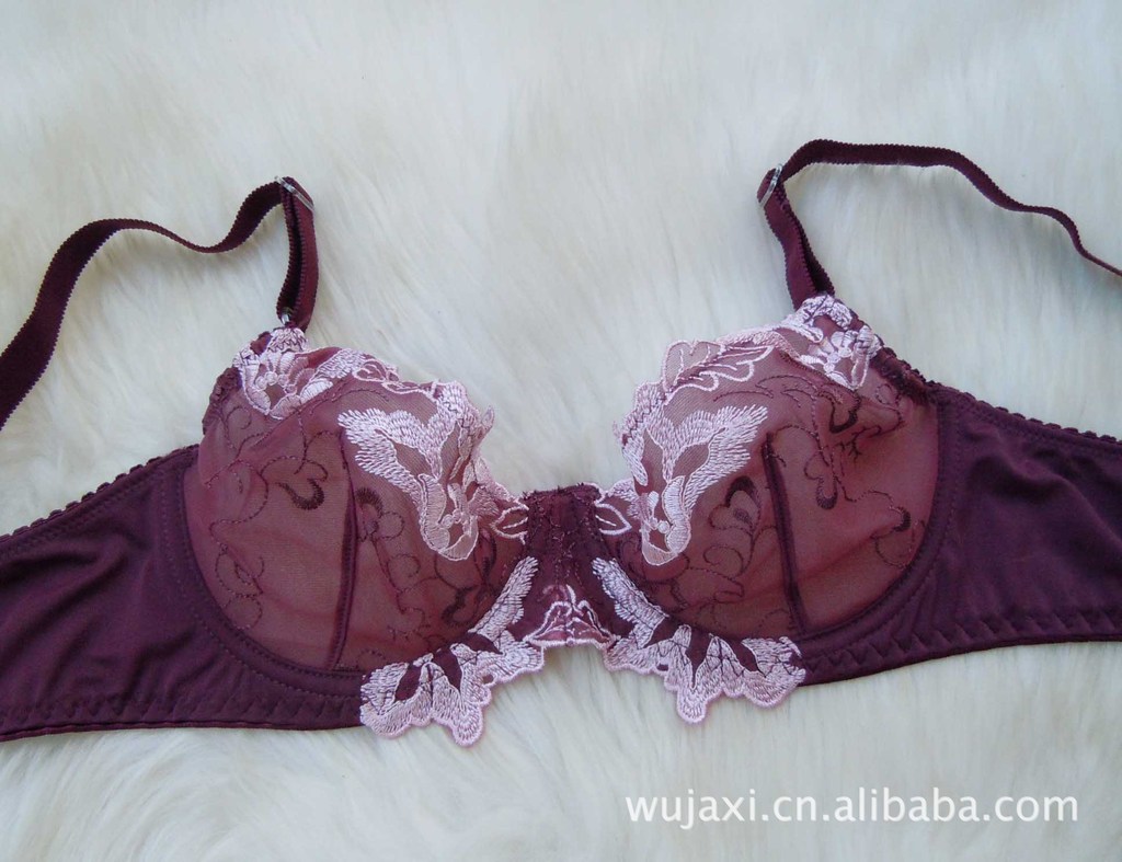 外贸<em>文胸</em> 维多性感双层奢华刺绣蕾丝<em>超薄透明</em>