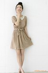 韩版新款连衣裙批发收腰显瘦蝴蝶结腰带女士连衣裙 现货 A07