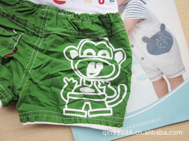 0-3岁男孩<em>女孩纯棉短裤</em>夏款小童卡通大嘴猴短