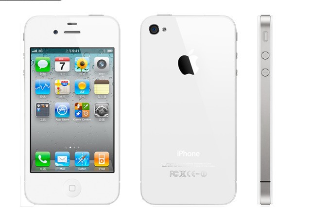 【厂家批发苹果四代白色手机高清电容3.5寸触