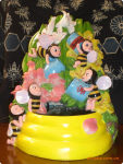 招财流水仿真蜜蜂群雕 30CM 光感语音迎宾
