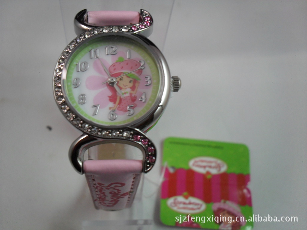 厂家大批量供应正版草莓女孩手表图片,厂家大