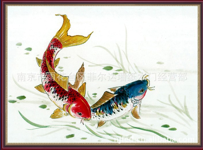 南京菲尔达 国产 进口 鱼形图案 精美壁纸图片,