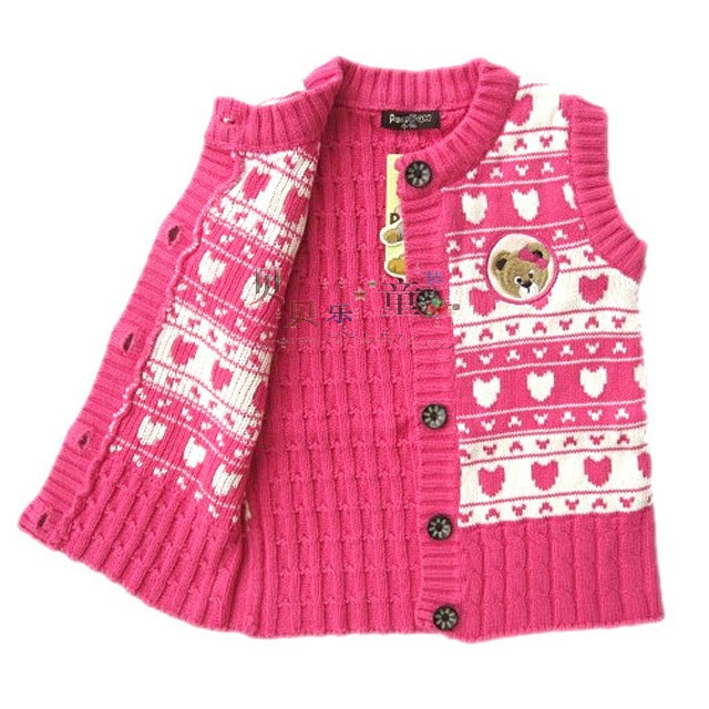 【外贸品牌童装11秋装<em>新款</em>儿童<em>女童毛线马甲</em>