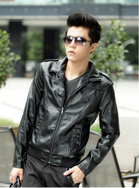 11新款韩版 潮流必备 男款个性皮衣 立领<em>男士</em>皮