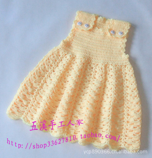 厂家直销 自主<em>设计</em> 纯手工<em>编织</em> <em>宝宝</em>背心裙子两