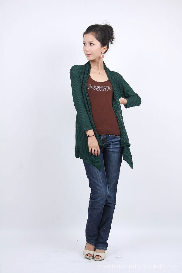 2011夏装新款 韩版冰丝<em>大码长开衫</em>镂空空调针