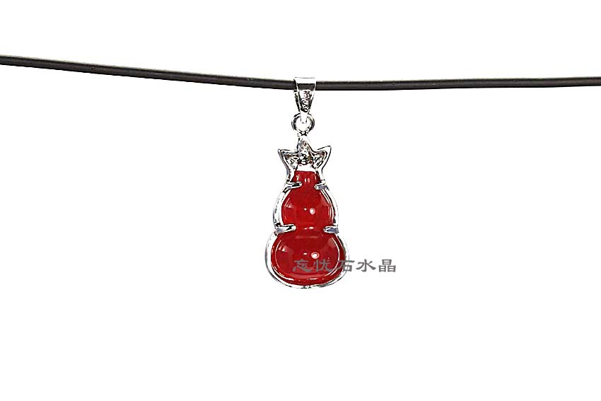 项链坠 本命年护身物 红马来玉吊坠 如意葫芦吊