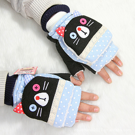 【2012韩国卡通棉手套 多种潮流款式面两用手