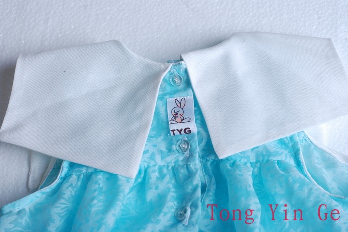 【2012 童装批发 铜氨丝白色大翻领高腰连衣裙