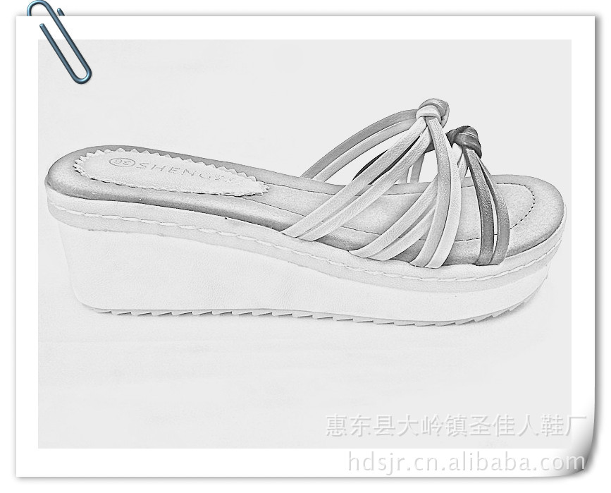 2011夏季新款 手工编织 彩虹拼色 坡跟泡沫底舒