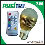 2011年新产品带遥控器自动记忆颜色LED调光球泡灯