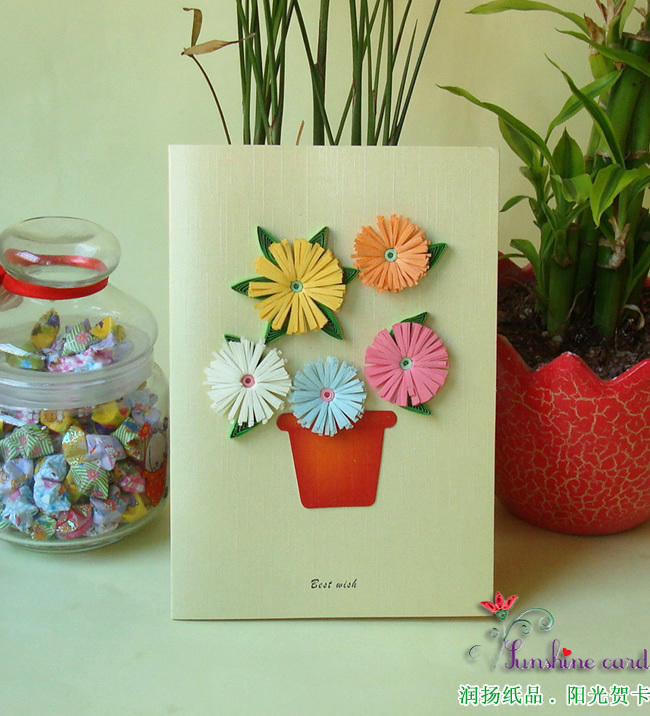 手工 立体 diy 定做贺卡 quilling cards