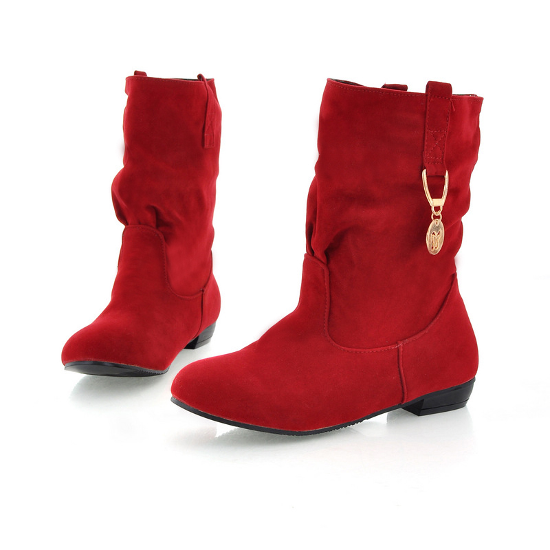 中筒磨砂靴防滑骑士靴低筒靴图片,中筒磨砂靴