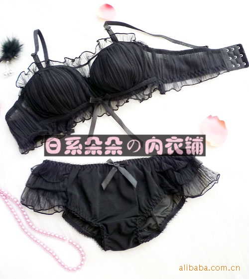 日本原单 内衣<em>文胸</em>套装 <em>纱</em>网娃娃挂脖 新3色 2