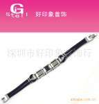 供应不锈钢手链 欧美流行时尚新款高档碳纤维硅胶哑光面硅胶手链