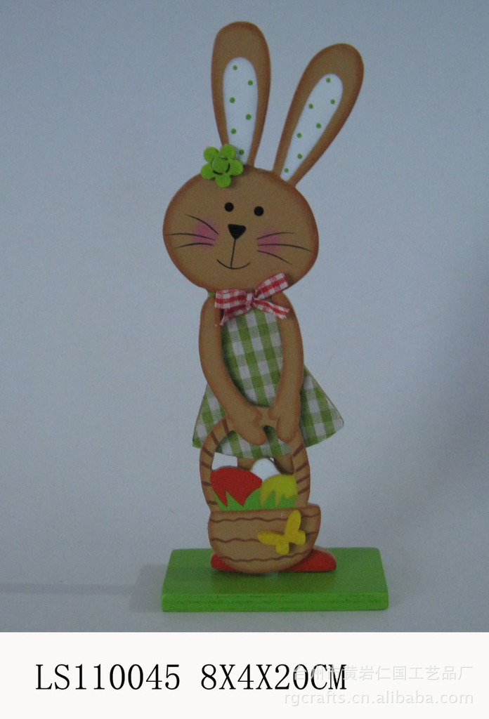 【复活节兔子装饰木制木质工艺品】