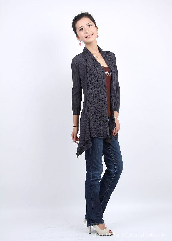 2011夏装新款 韩版冰丝<em>大码长开衫</em>镂空空调针