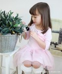 廠傢直銷2011秋款b2w2韓版品牌童裝童中袖連衣紗裙公主裙連衣裙