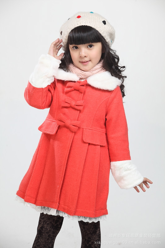 2011新款冬装韩版 中<em>大童毛呢</em>大衣 <em>外套</em> 加厚女