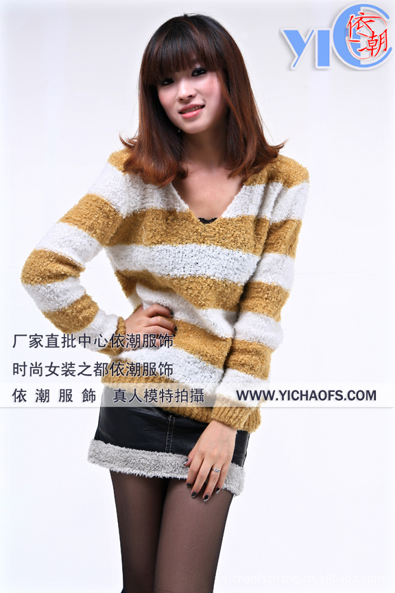 2011年最<em>新款</em>时尚条纹<em>毛衣批发市场</em>虎门黄河