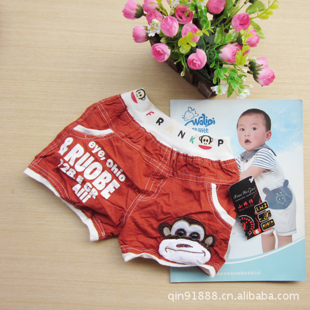 0-3岁<em>男孩</em>女孩<em>纯棉短裤</em>夏款小童卡通大嘴猴短
